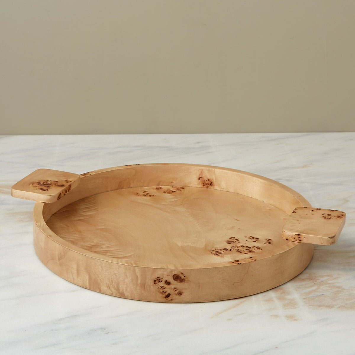 Plateau rond en loupe de bois Uma