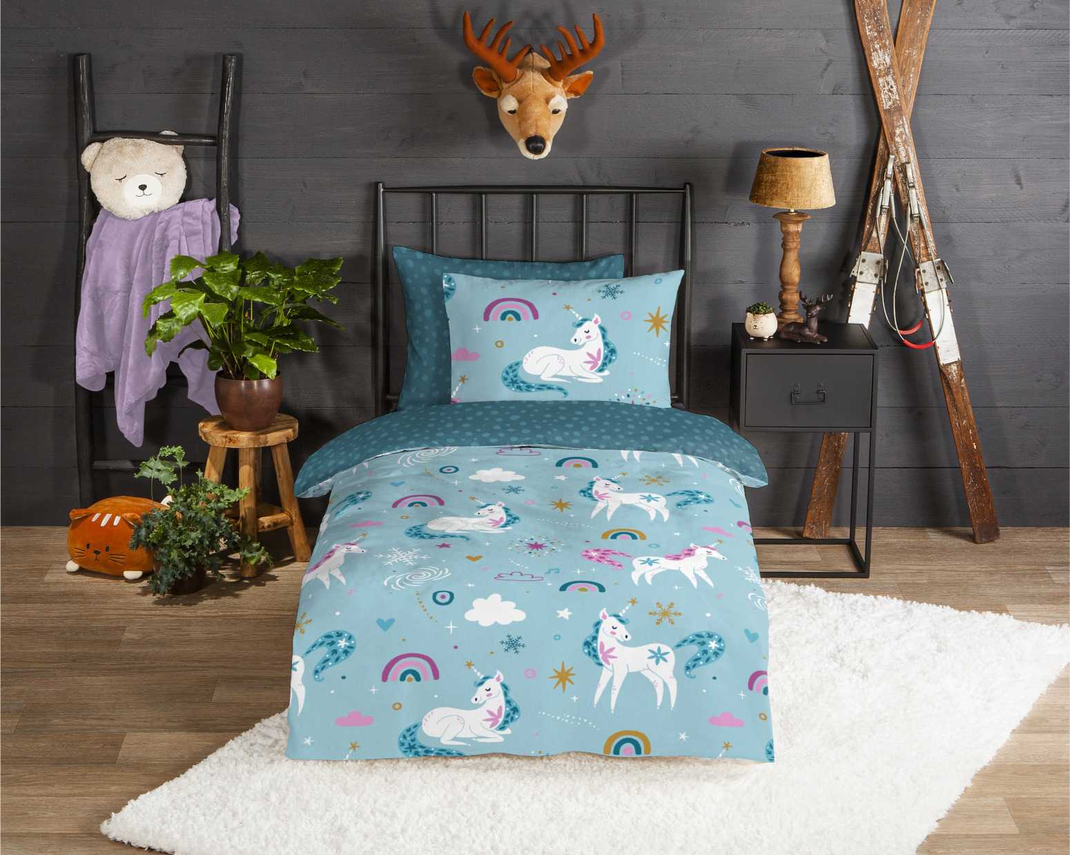 Good Morning - Housse De Couette - Snowycorn - Blue