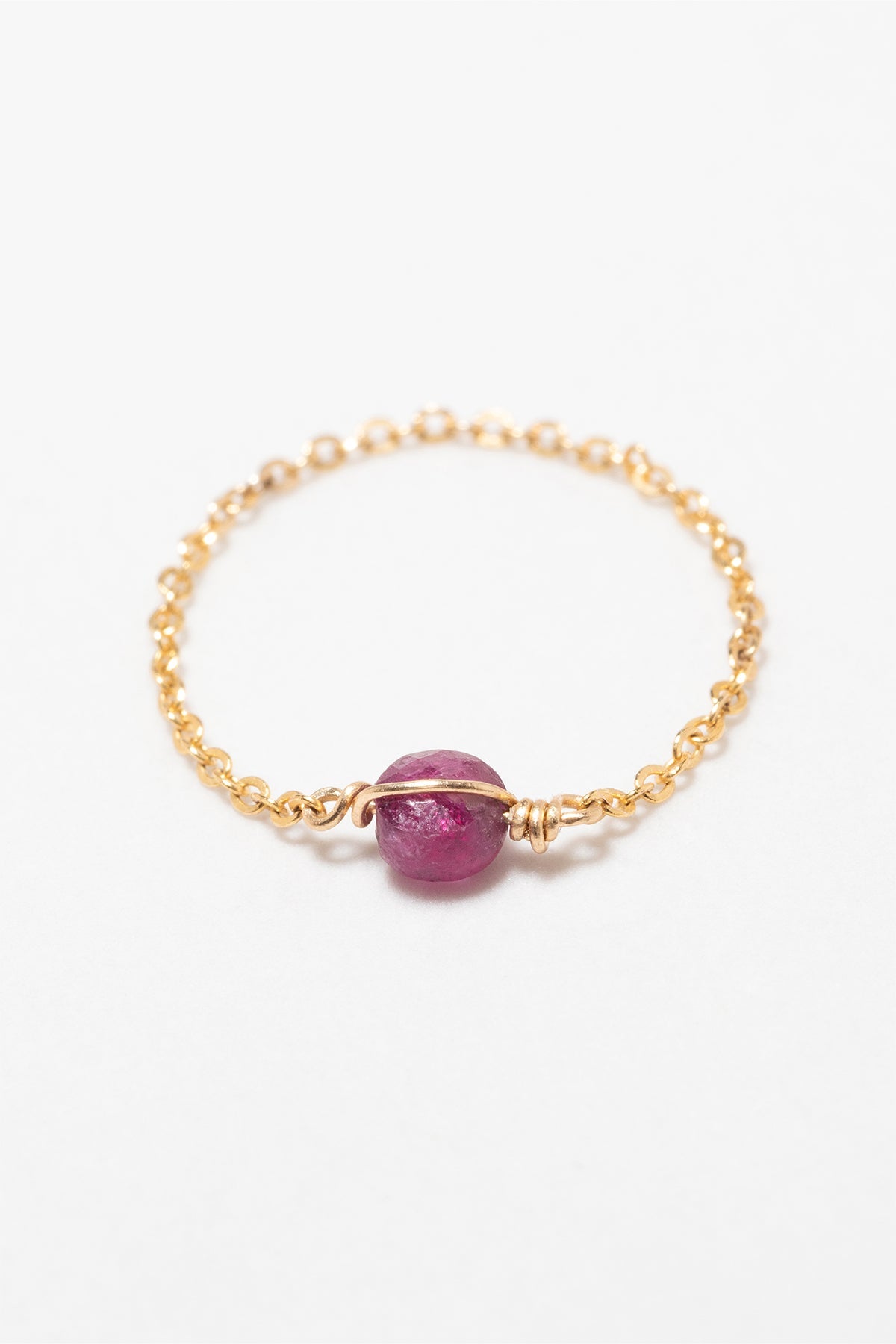 Bagues - chaînette Stella Or - Rubis