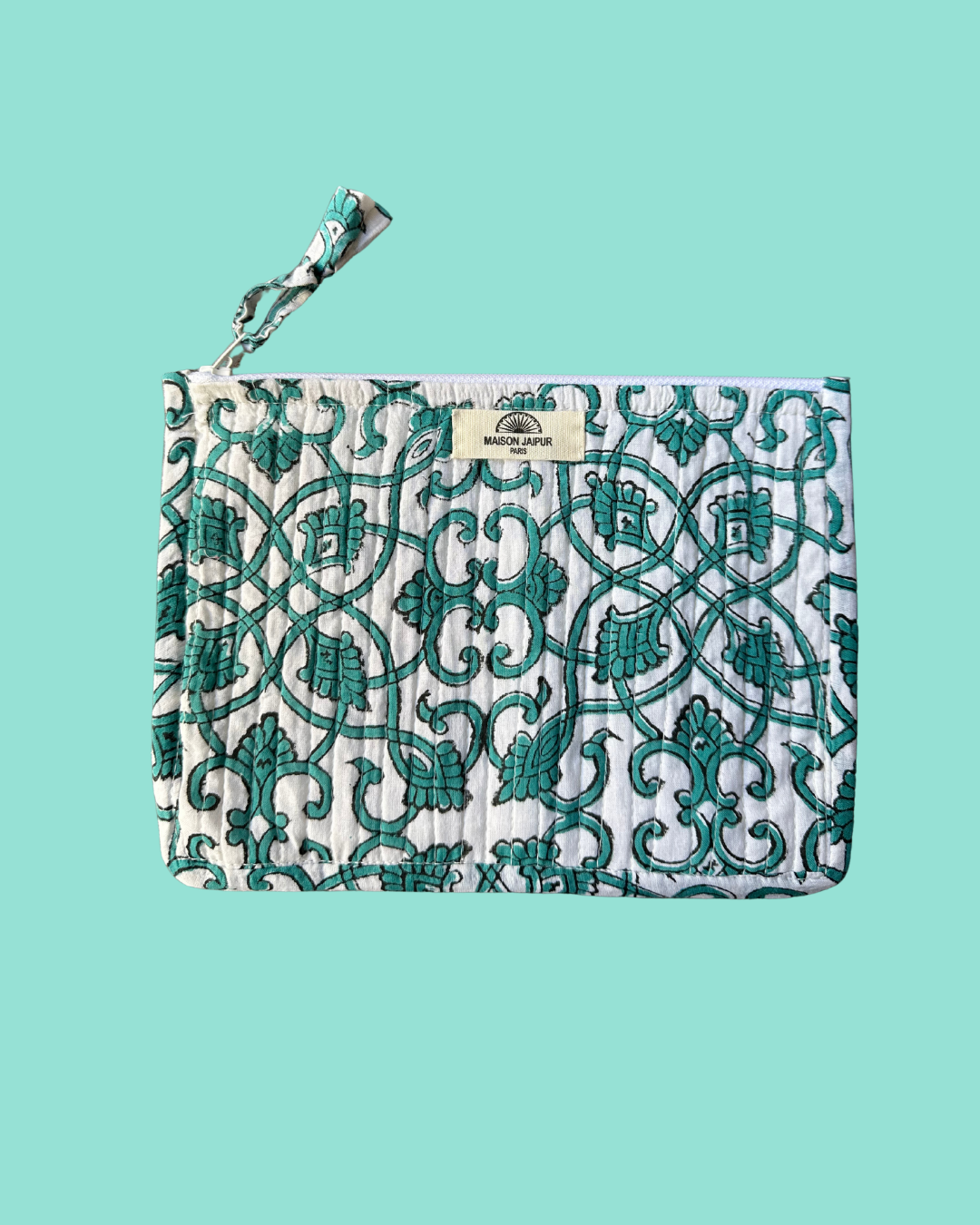 Pochette Bombay Bleu en voile de coton