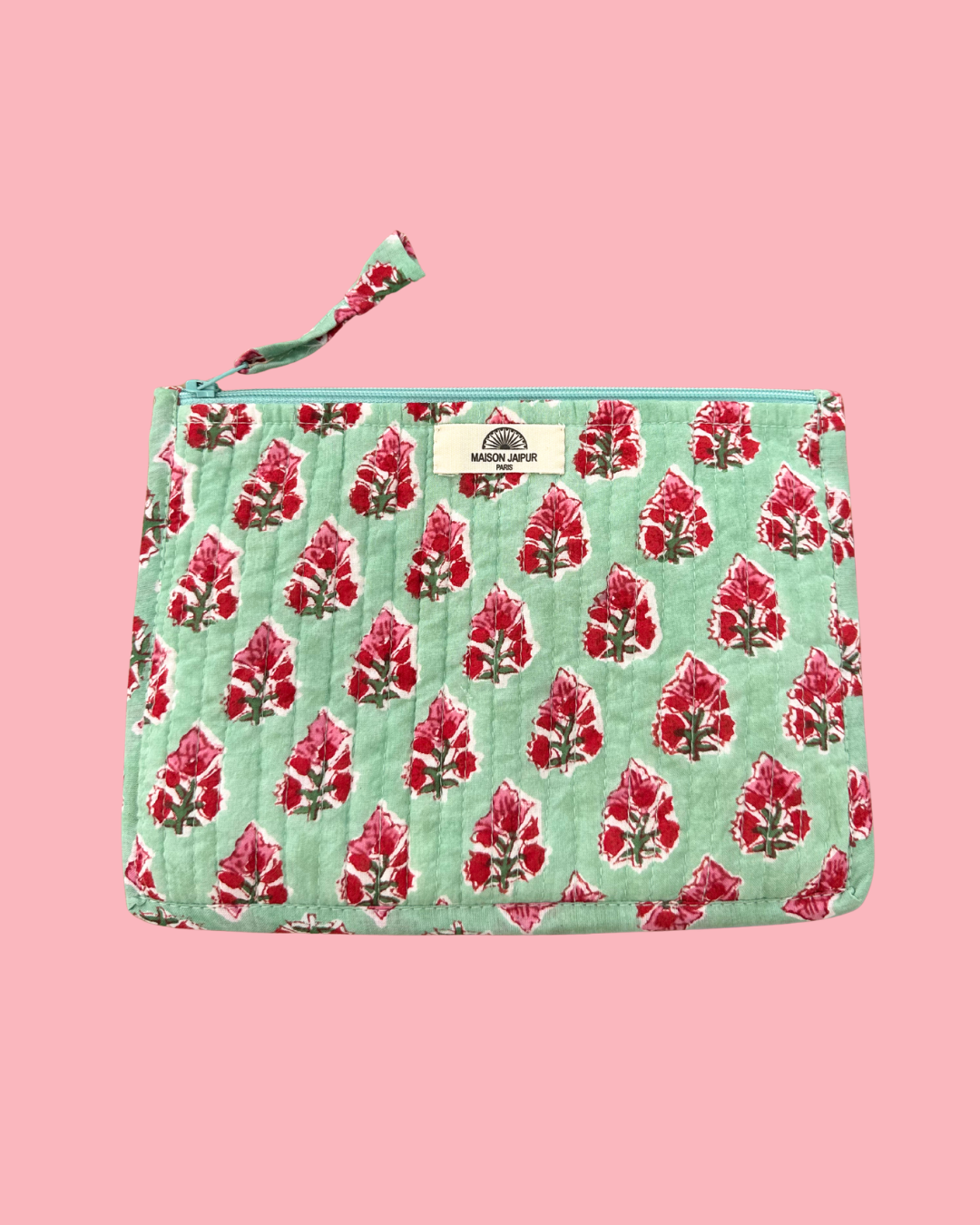 Pochette Bombay Vert en voile de coton