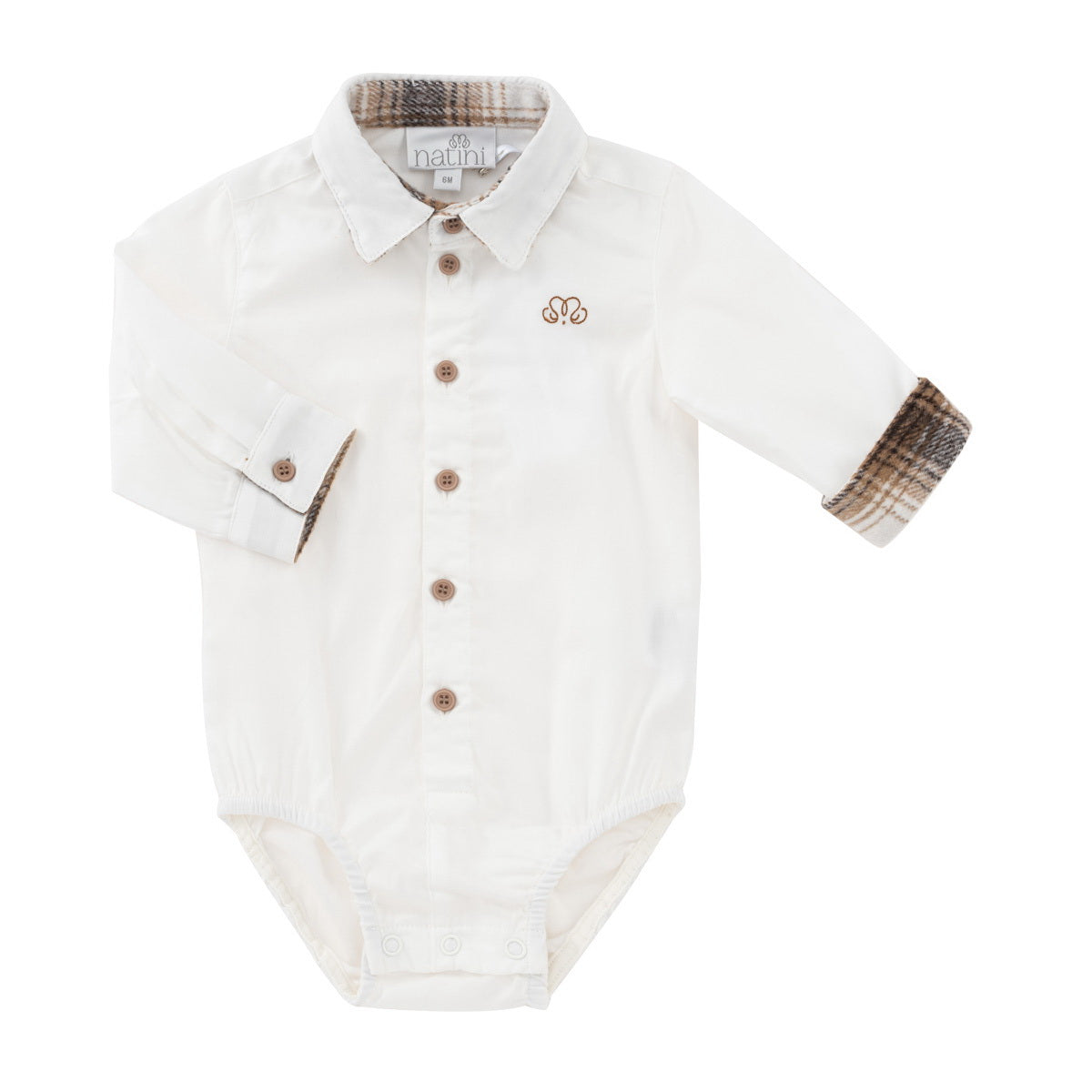 Bodyshirt Caspar Vichy - Blanc Cassé