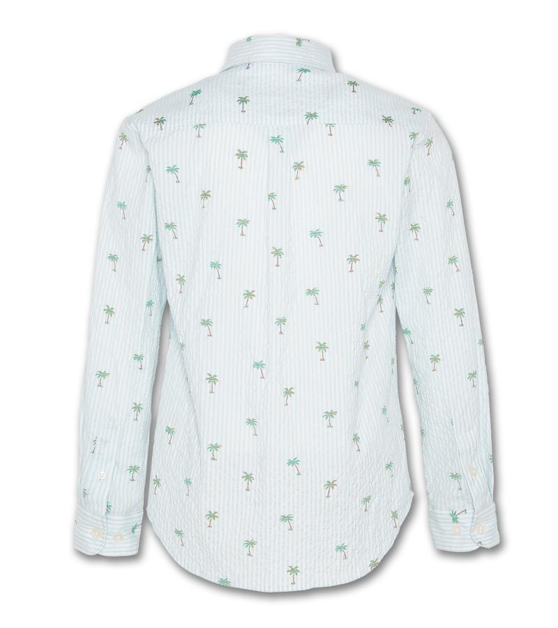 Button Down Shirt Aop Palms - Turqoise - W