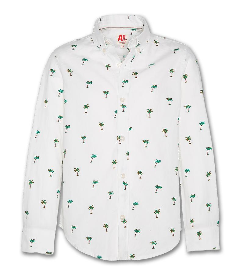 Button Down Shirt Palms - White - W