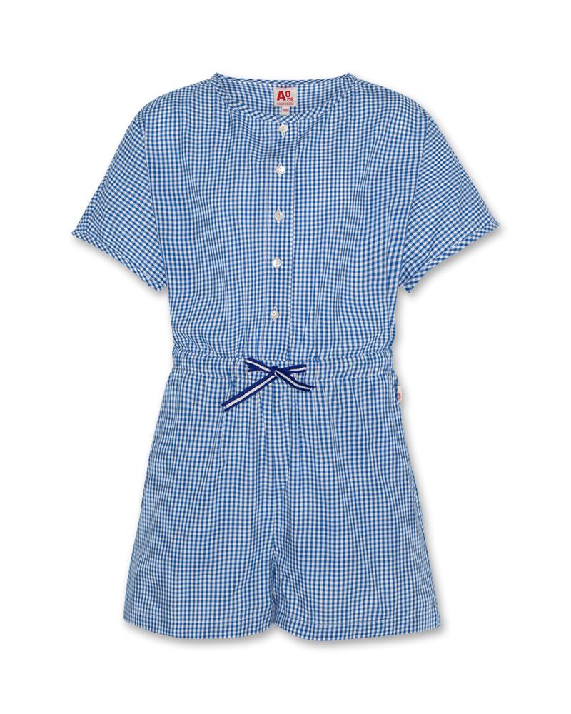 Youri Check Overall Shorts - Bright Blue
