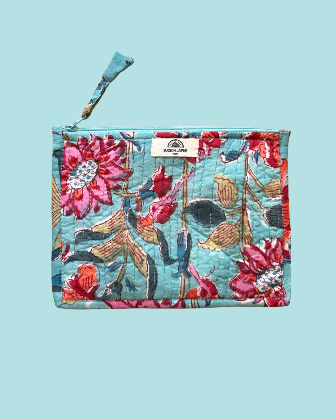 Pochette Bombay Bleu en voile de coton