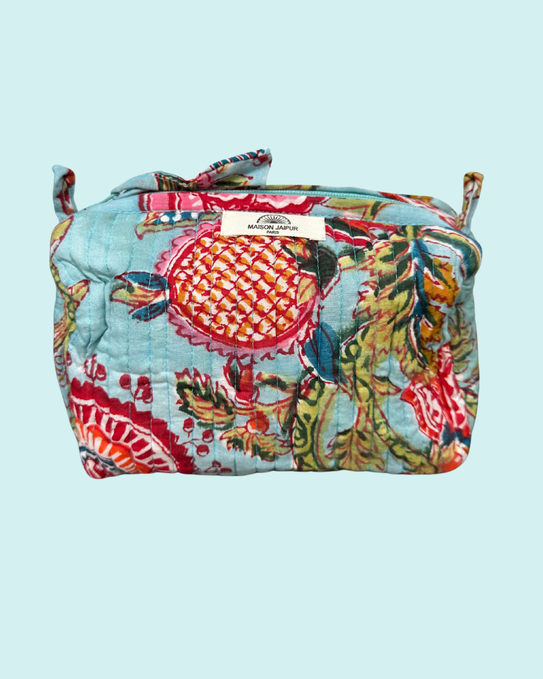 Pouch Delhi M Bleu en voile de coton