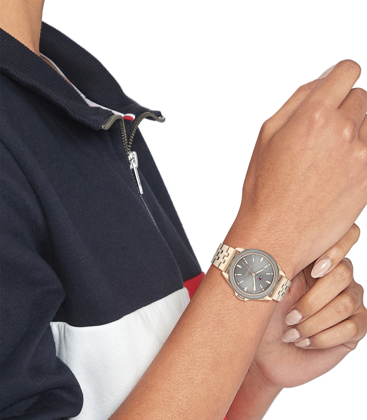 Tommy Hilfiger - Sport - Femme - Bracelet Carnation Gold - Cadran Gris - Boitier Carnation Gold