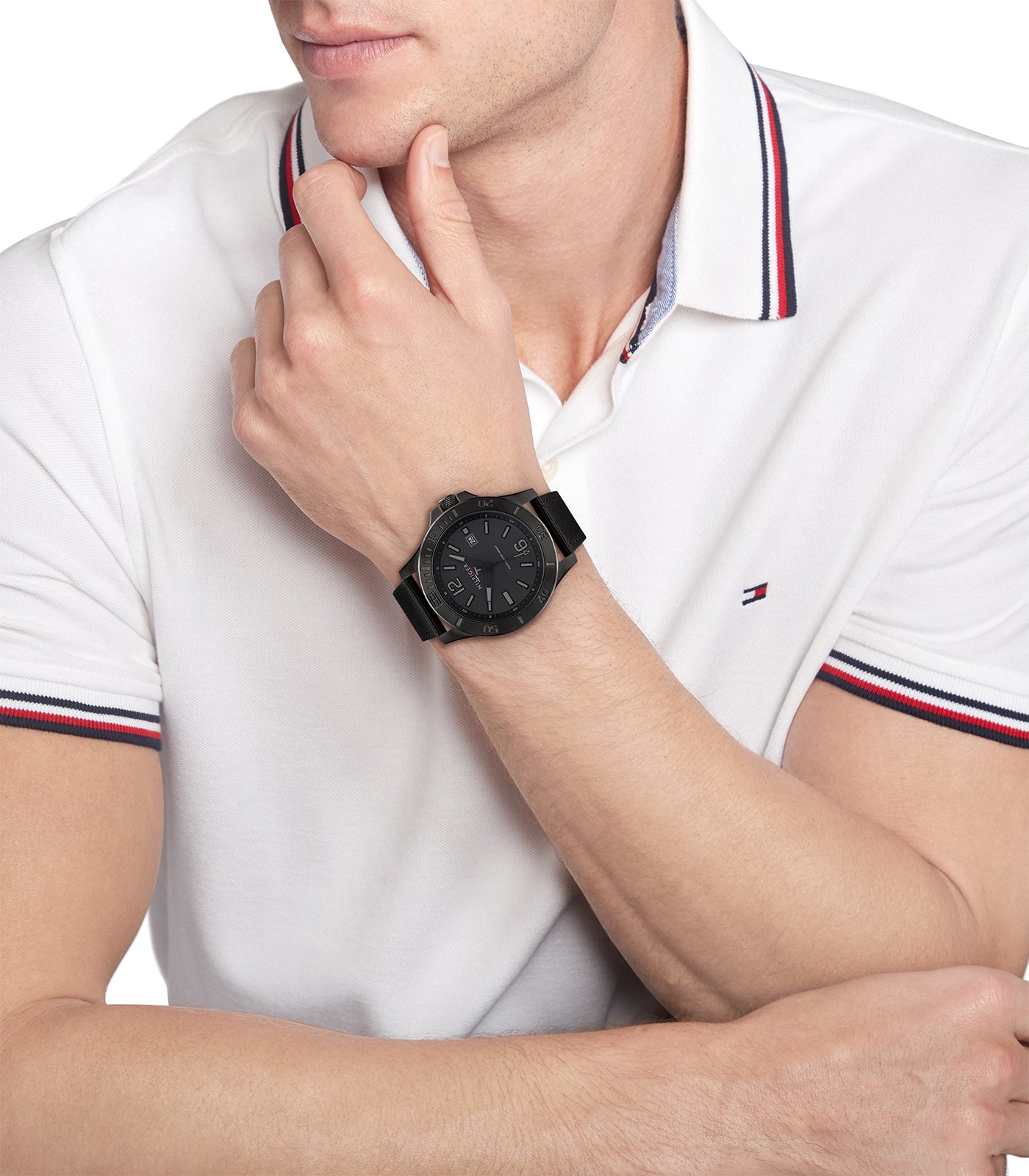 Tommy Hilfiger - Casual - Homme - Bracelet Noir - Cadran Noir - Boitier Noir