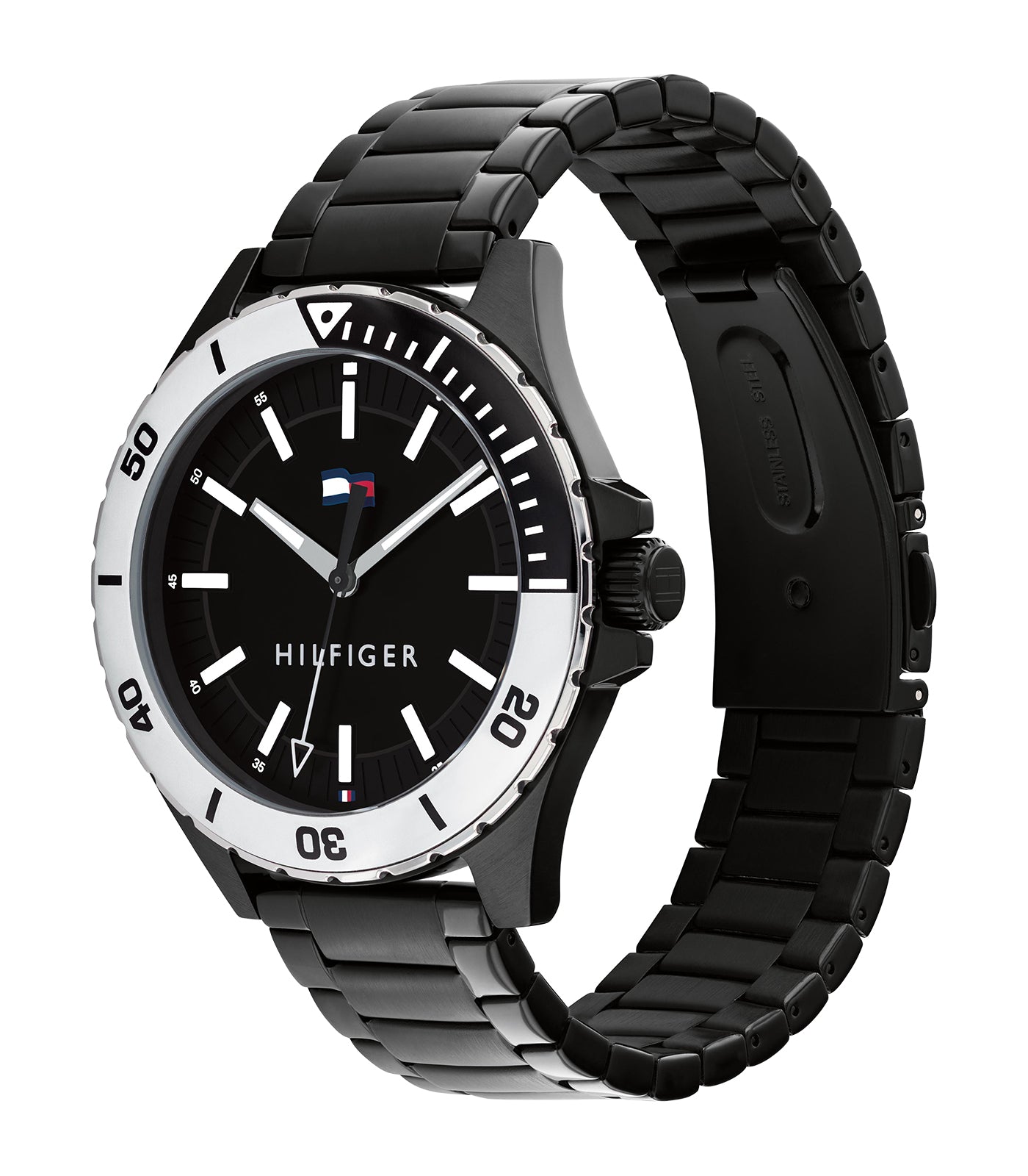 Tommy Hilfiger - Sport - Homme - Bracelet Noir- Cadran Noir-Boitier Noir