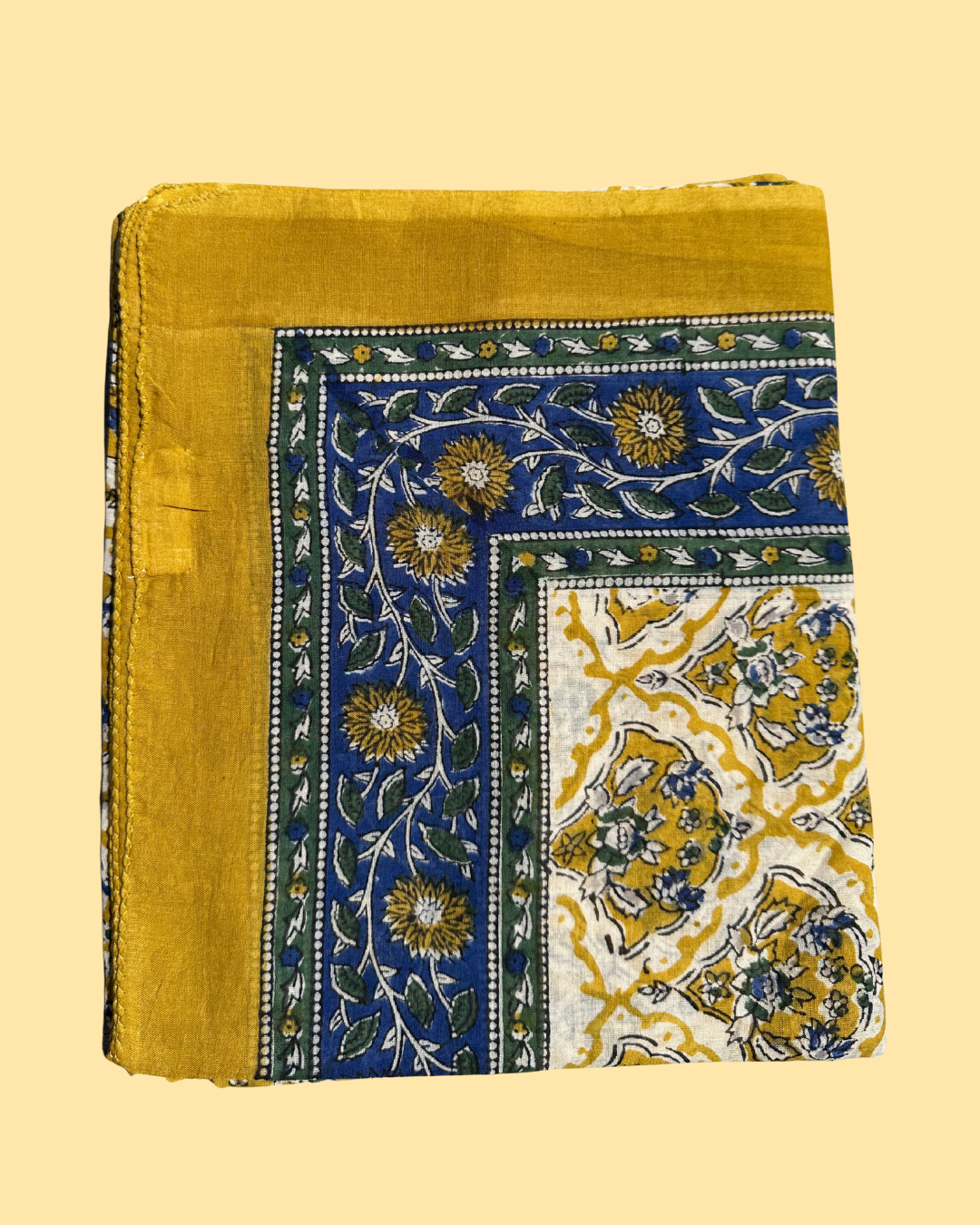 Pareo Pondichery Jaune en voile de coton