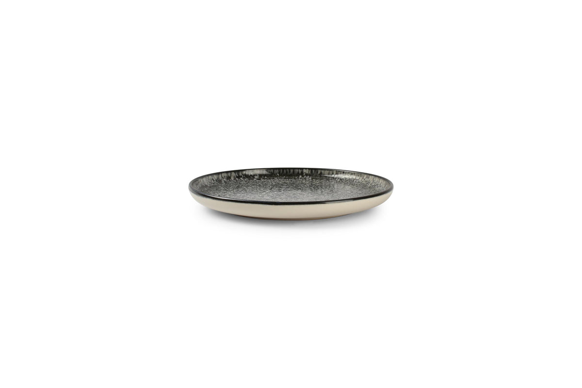 Ona - Assiette plate 20cm noir Gravel - set/2