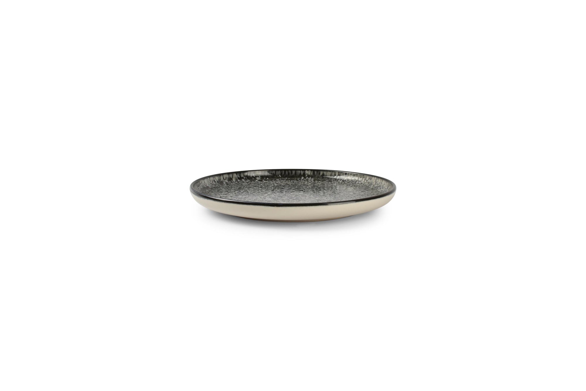 Ona - Assiette plate 20cm noir Gravel - set/2