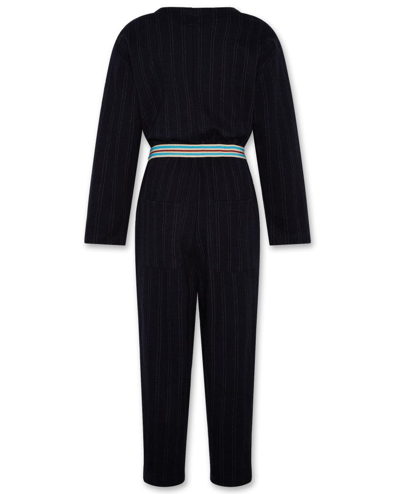 Ash Stripe Overall - Navy
