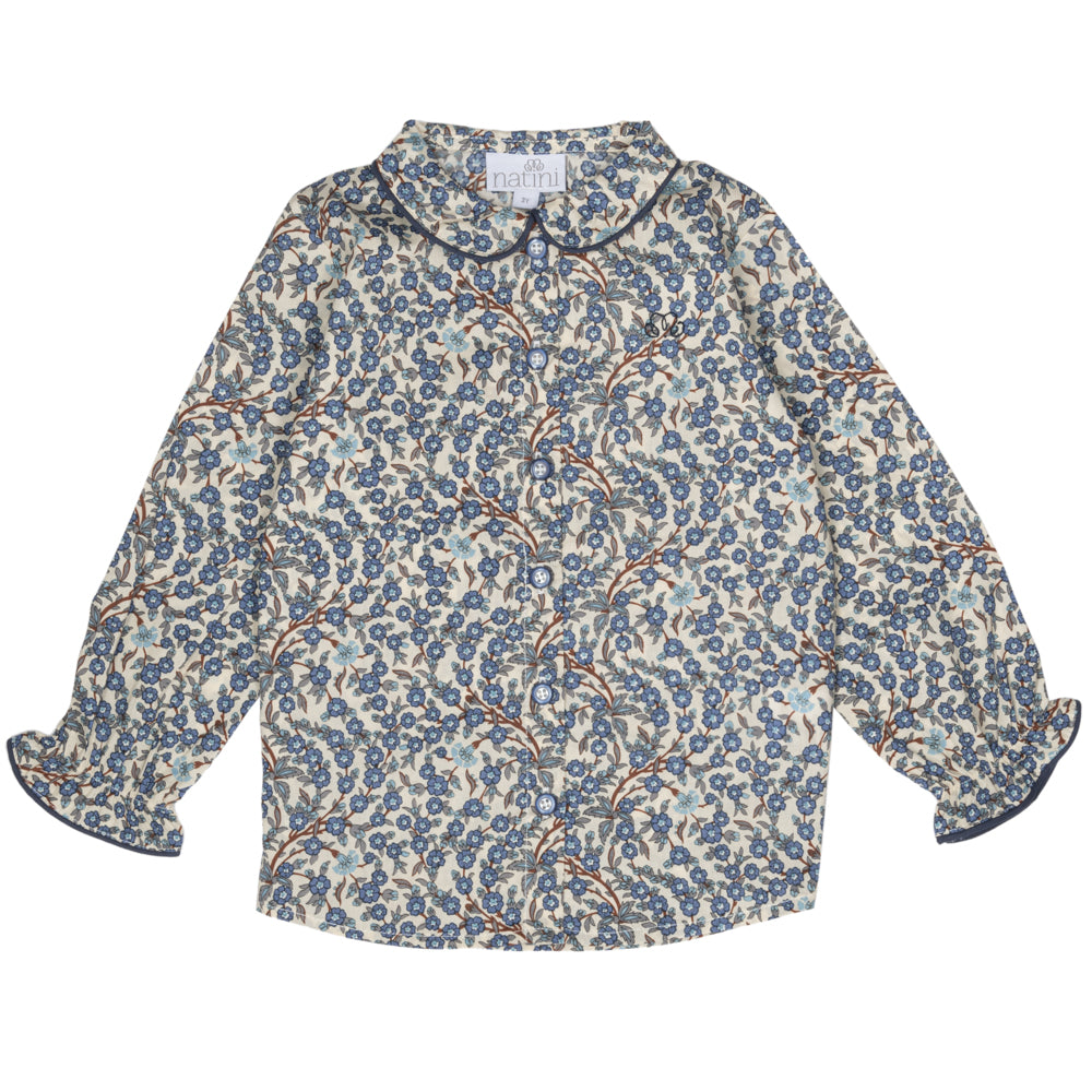 Blouse Fay Flower - Bleu