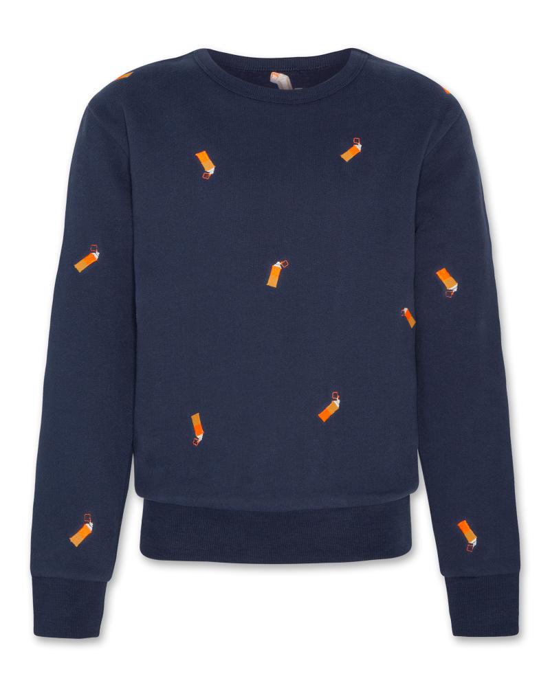 Tom C-Neck Sweater Aop - Navy