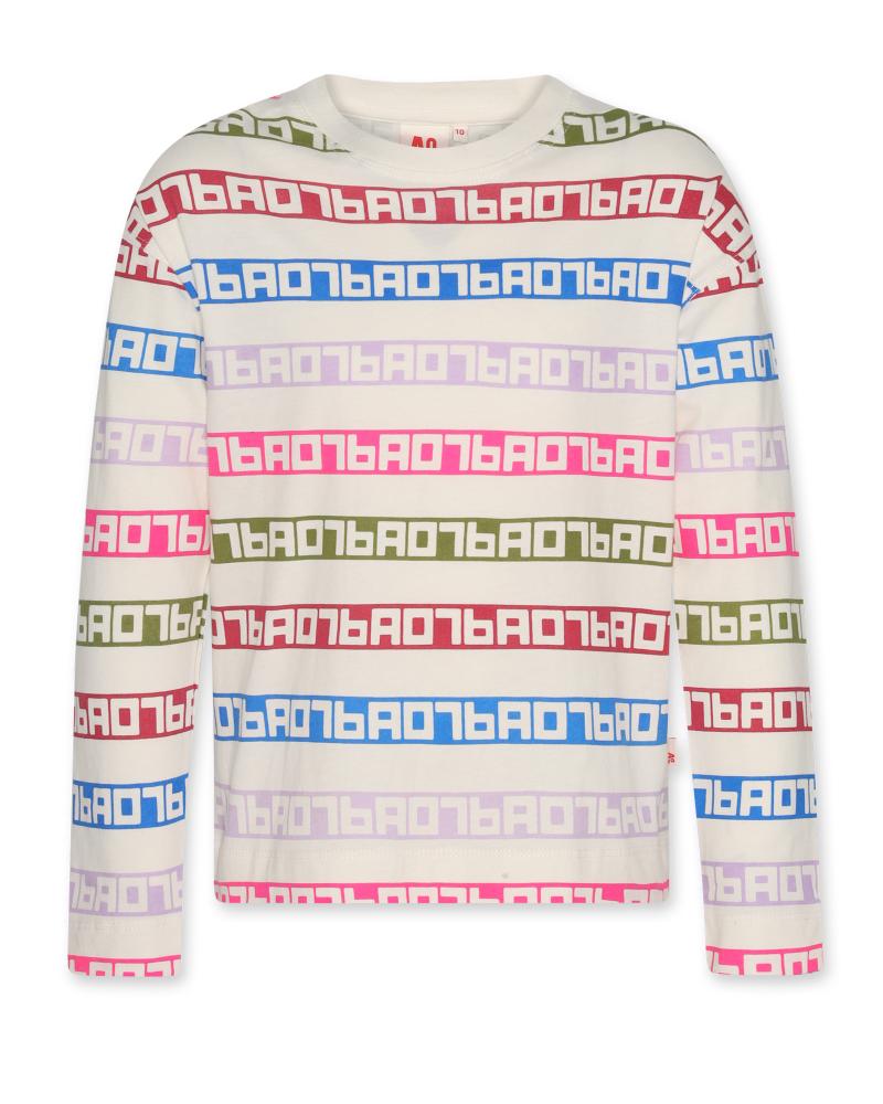 Ava T-Shirt Logo Stripes - Ivory