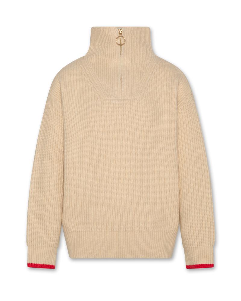 Dev Zipped Mock Neck - Natural