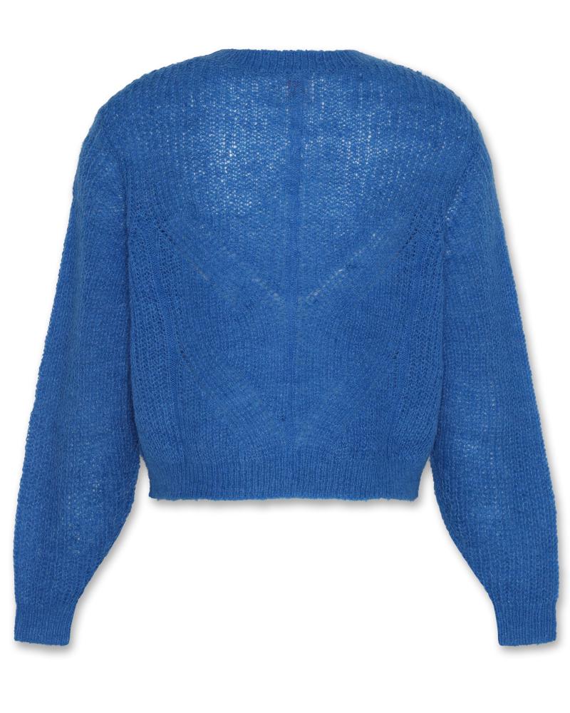 Choc Cable C-Neck - Bright Blue