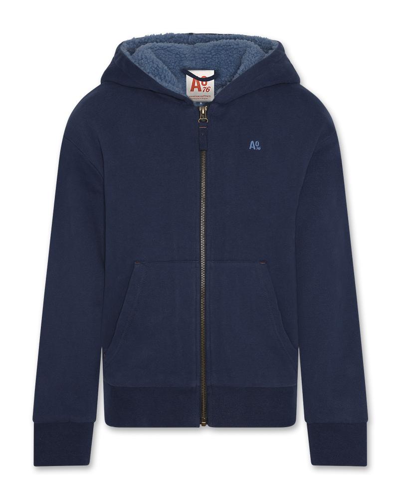 Clayton Zip Sweater Logo - Indigo