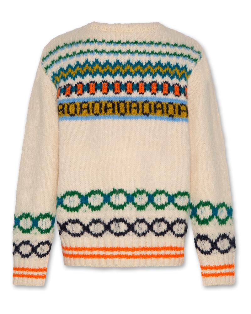 Leon C-Neck Jacquard - Natural