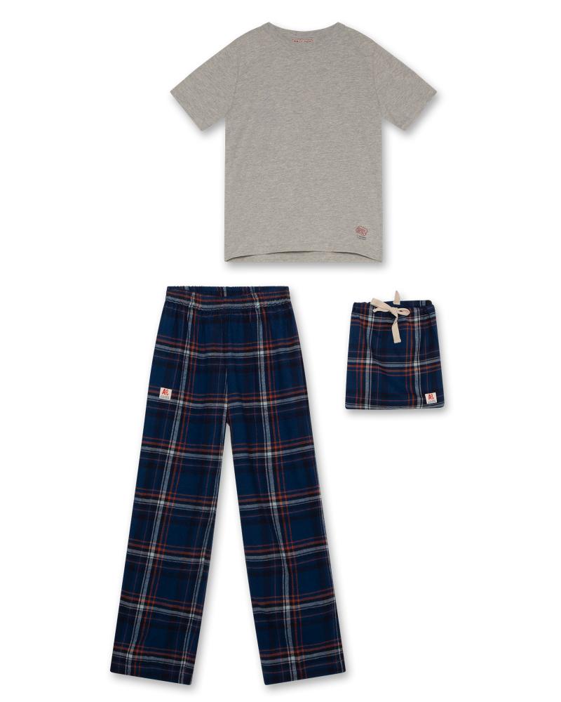 Le Pajamas Pants + T-Shirt - Navy Diego Check