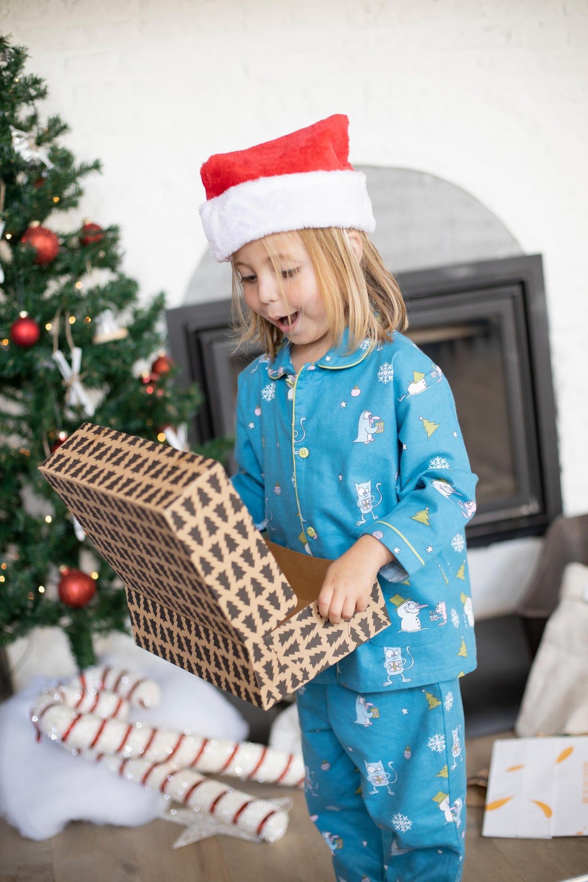 Pyjama en Flanelle Enfant Bleu