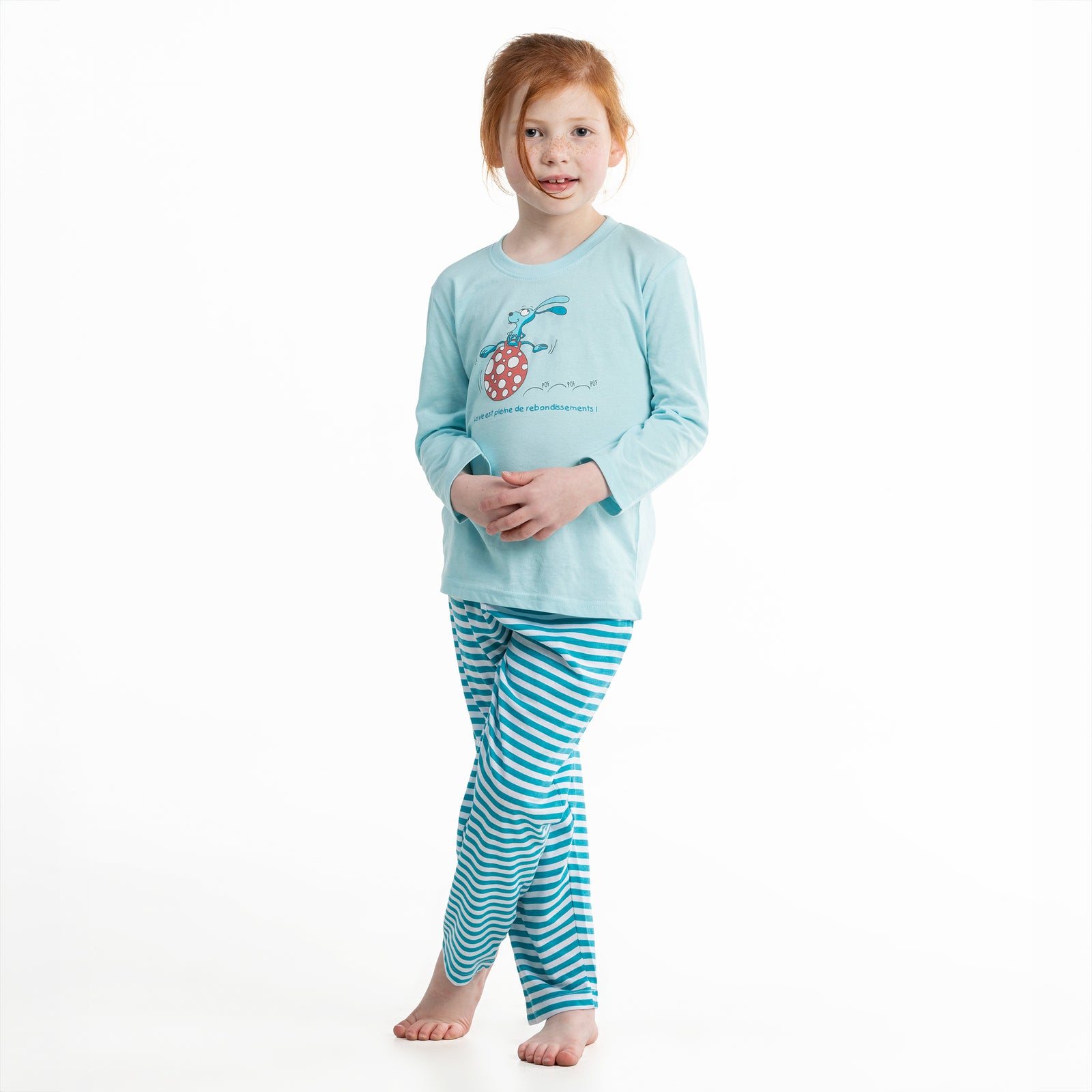 Pyjama long - Enfant mixte - Bleu Eau Claire