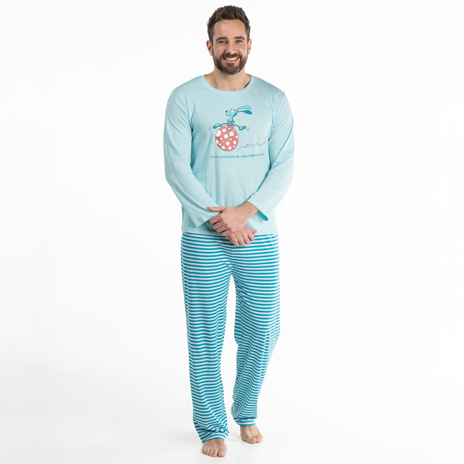 Pyjama Long - Homme - Bleu Eau Claire