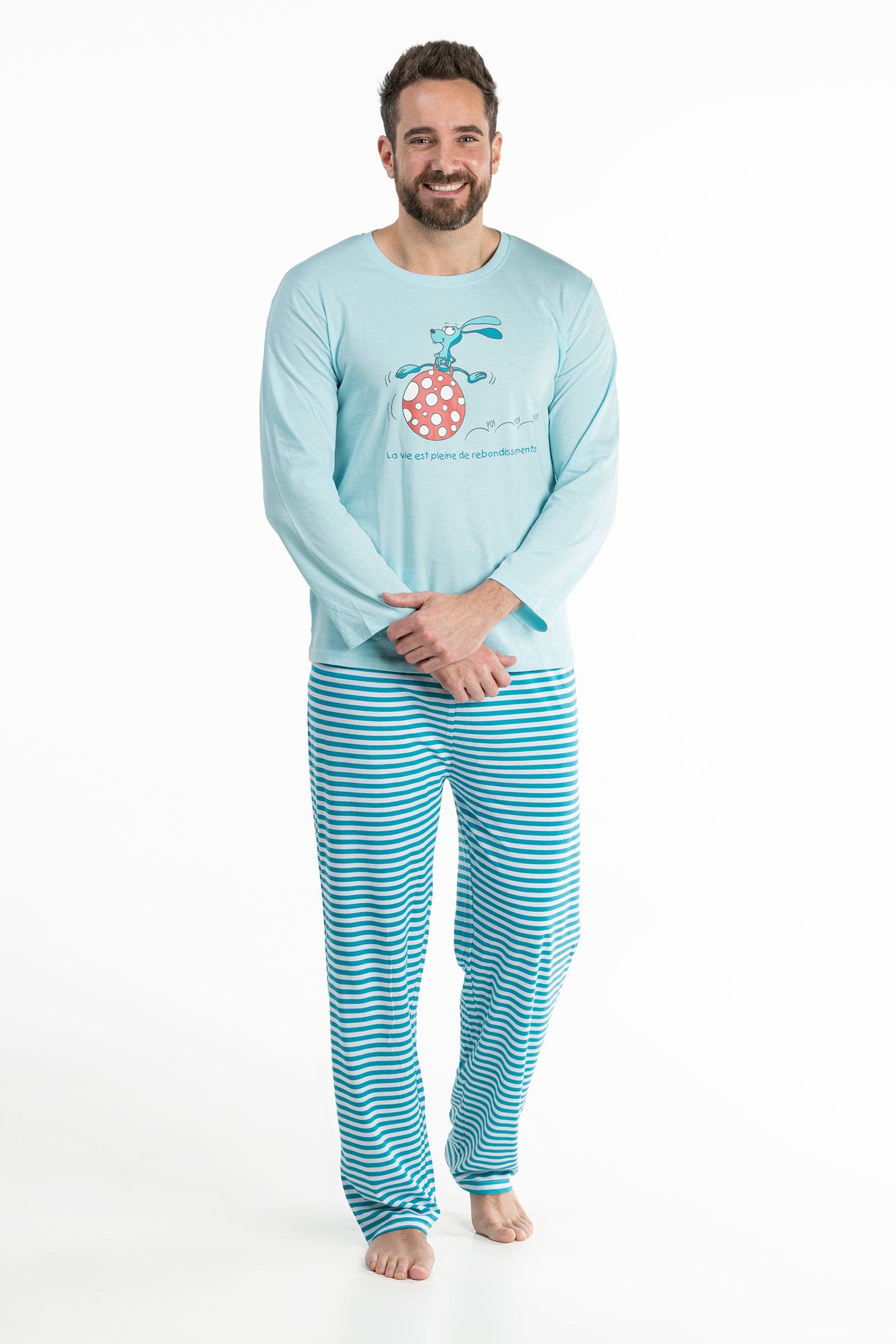 Pyjama Long - Homme - Bleu Eau Claire
