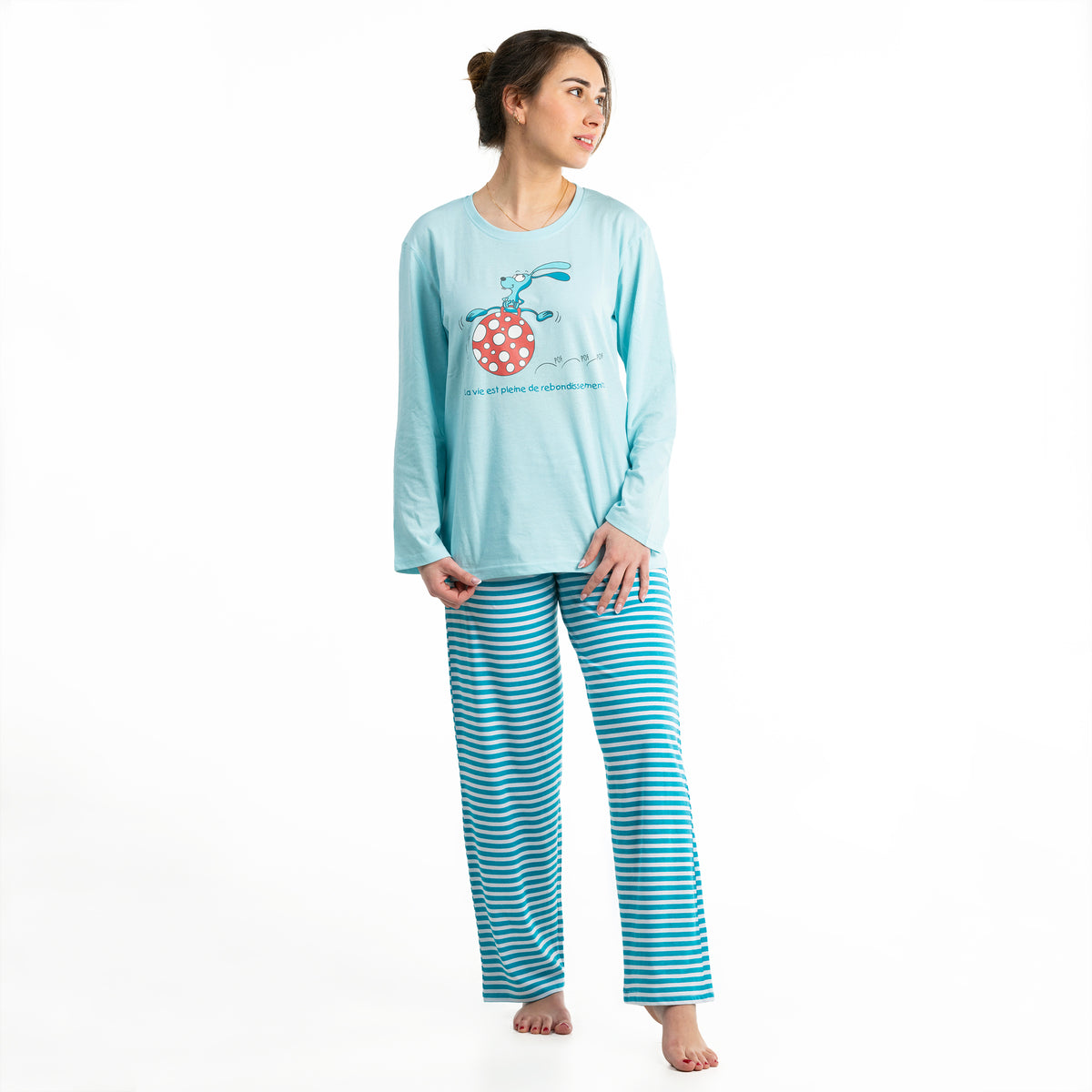 Pyjama Long - Femme - Bleu Eau Claire