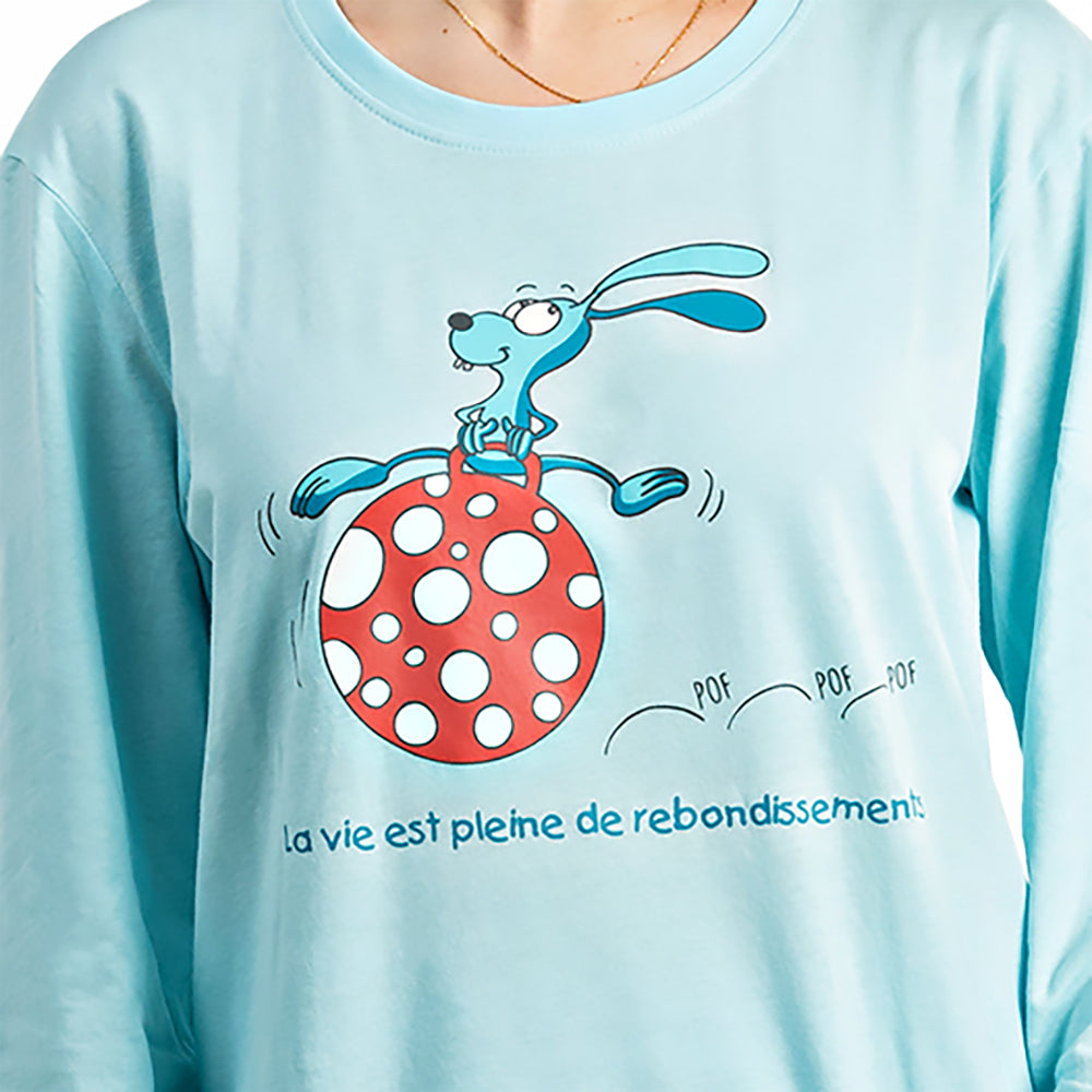 Pyjama Long - Femme - Bleu Eau Claire
