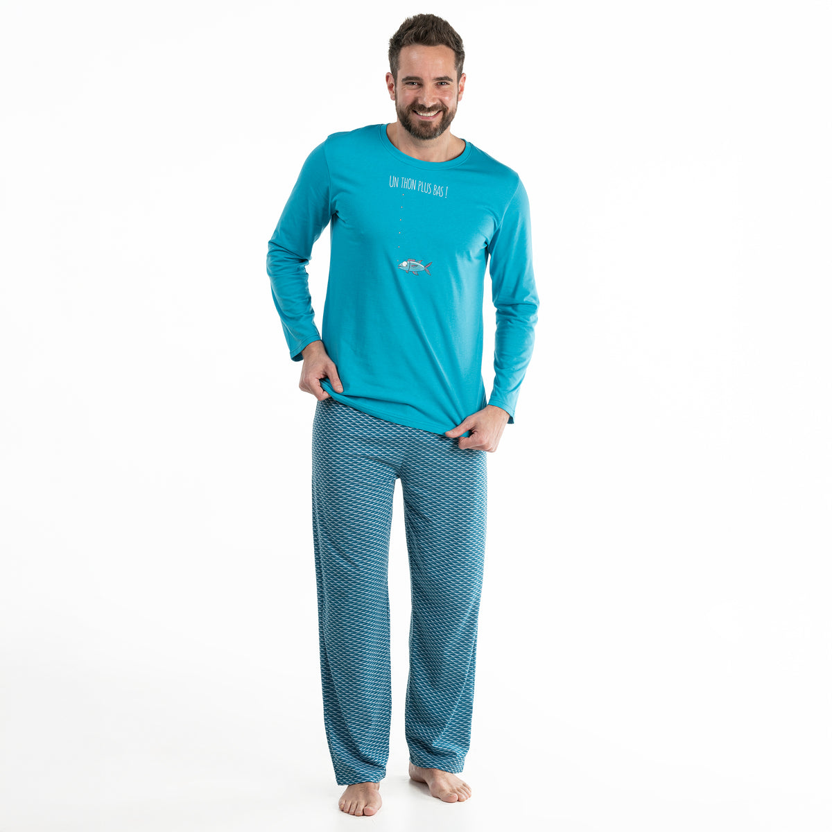 Pyjama long - Homme - Bleu Horizon