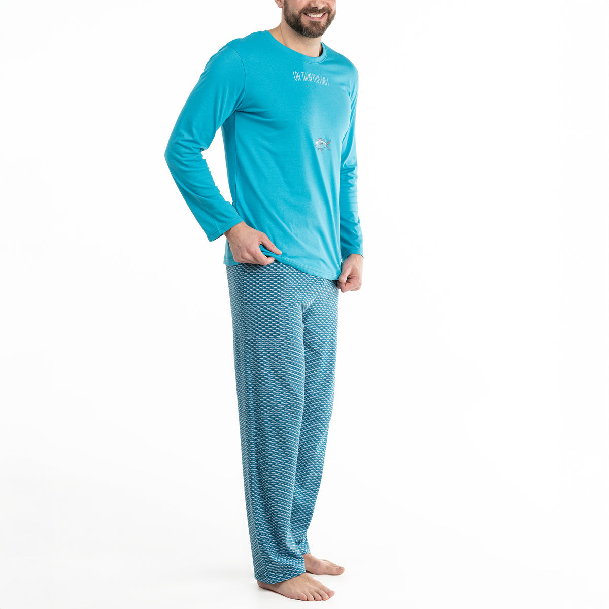 Pyjama long - Homme - Bleu Horizon
