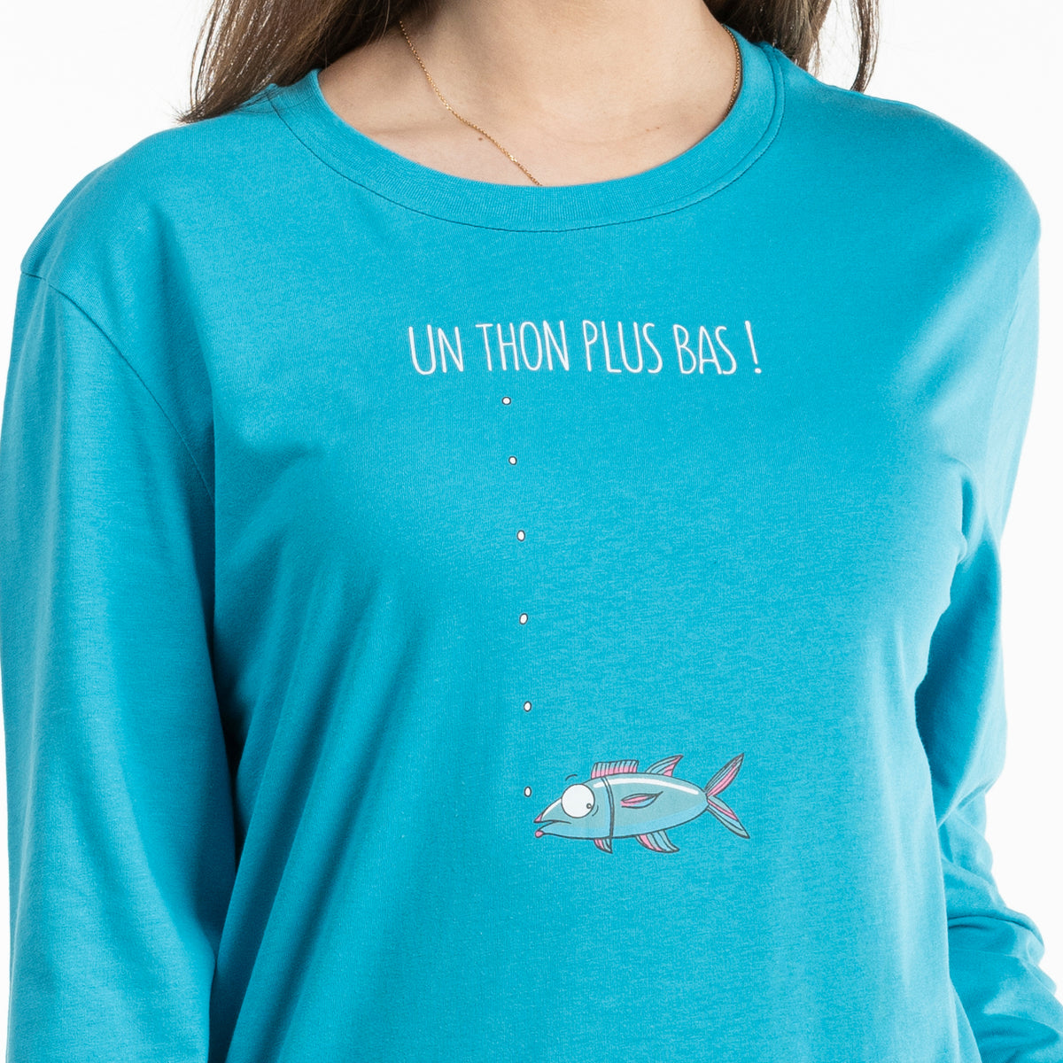 Pyjama long - Femme - Bleu Horizon