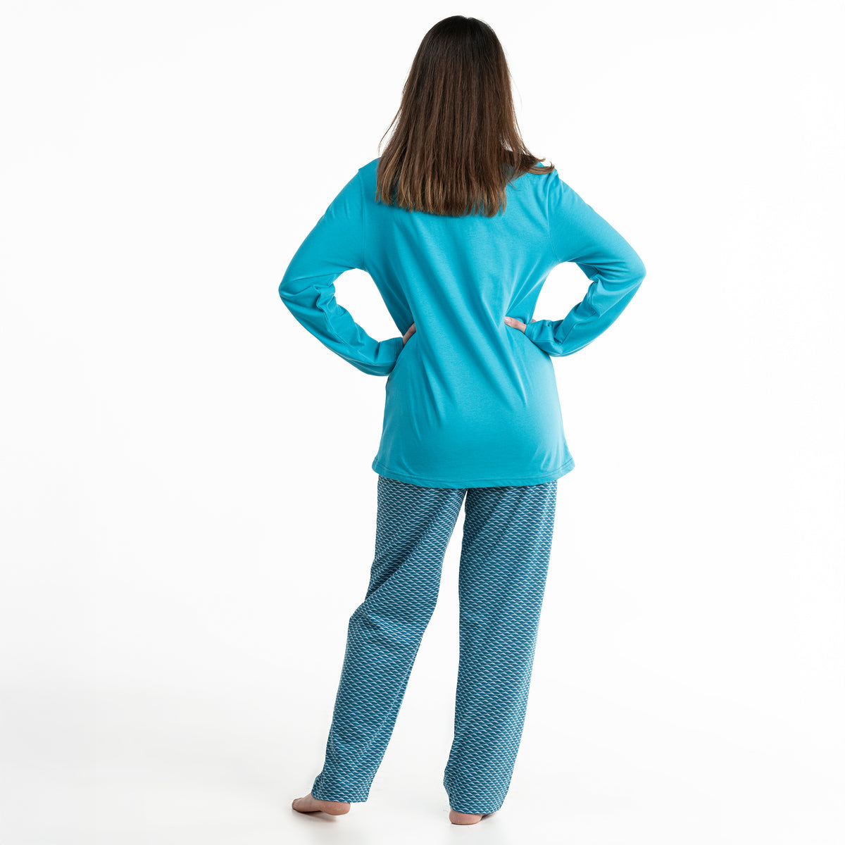 Pyjama long - Femme - Bleu Horizon
