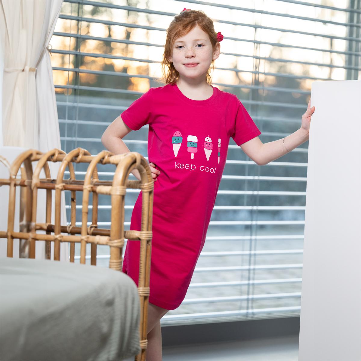 T-shirt maxi - Fille - Fuchsia