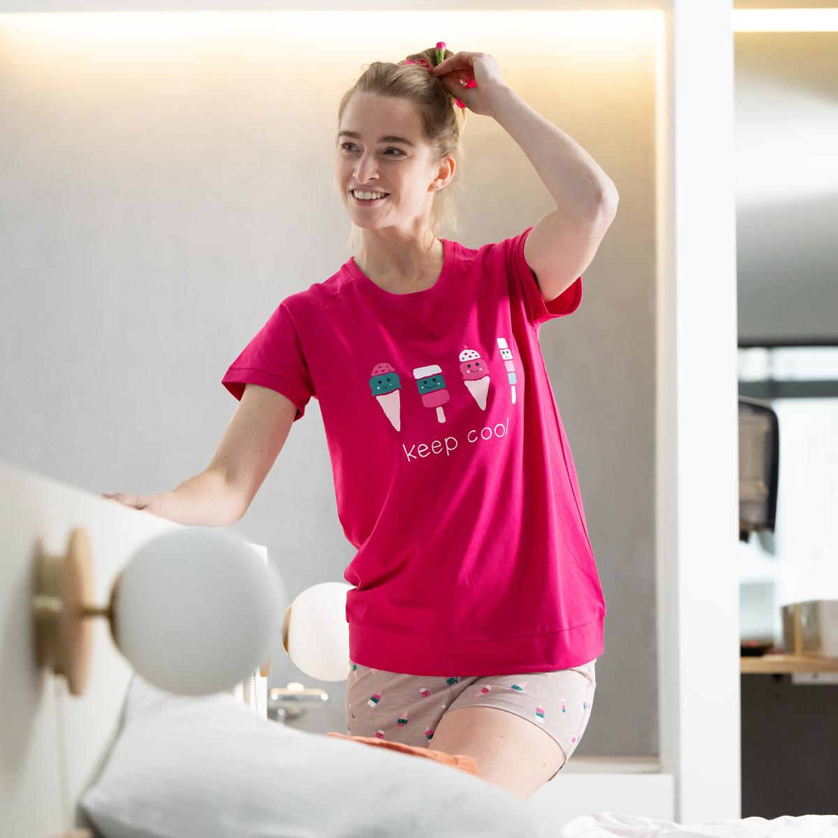 Short de pyjama - Femme - Rose fuchsia