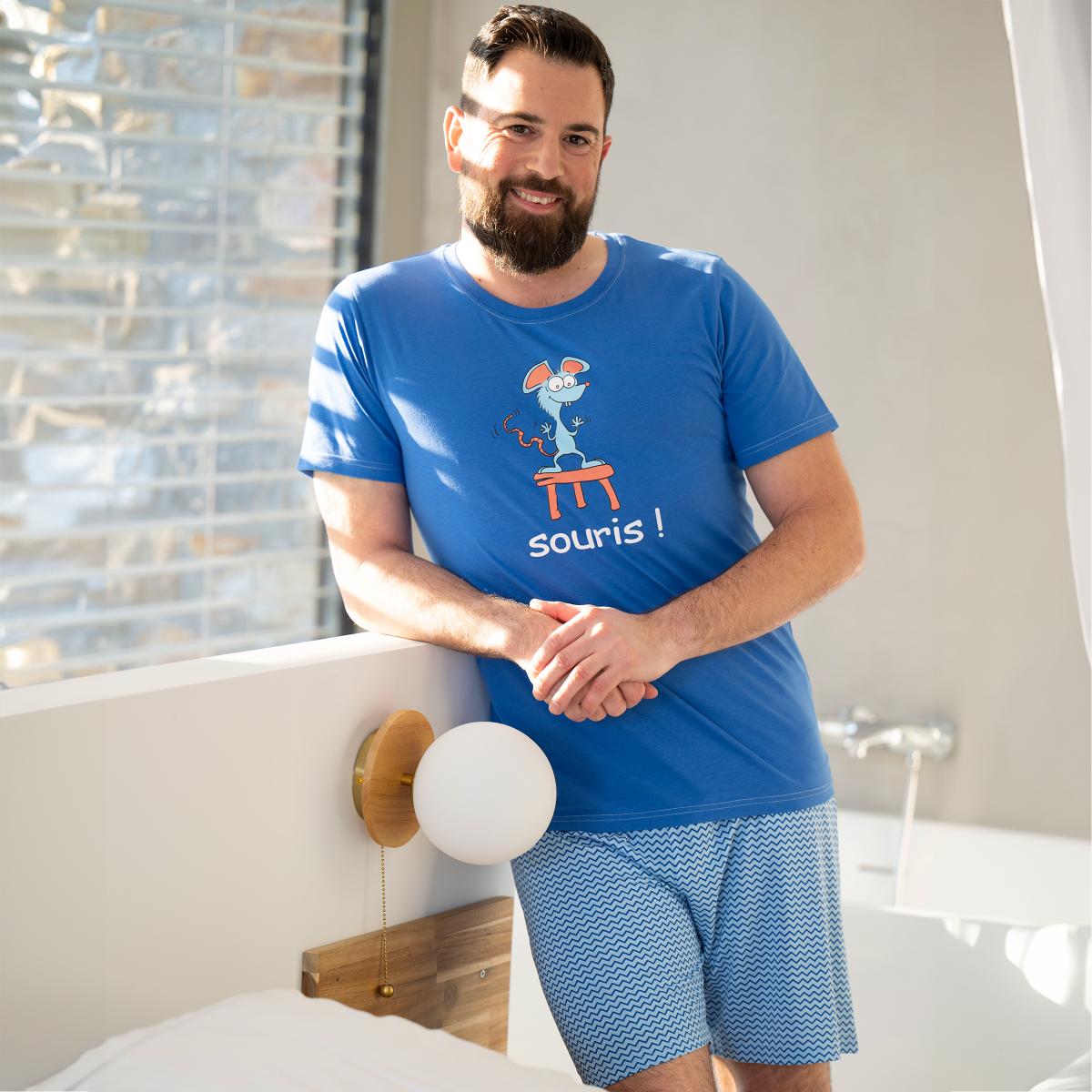 Short de pyjama - Homme - Bleu