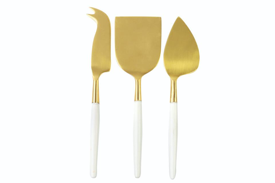 White &amp; Gold Cheese Set