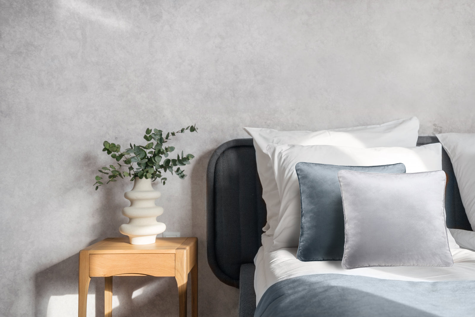 Heckettlane - Coussin Décoratif - Velours Original - Cloud Grey