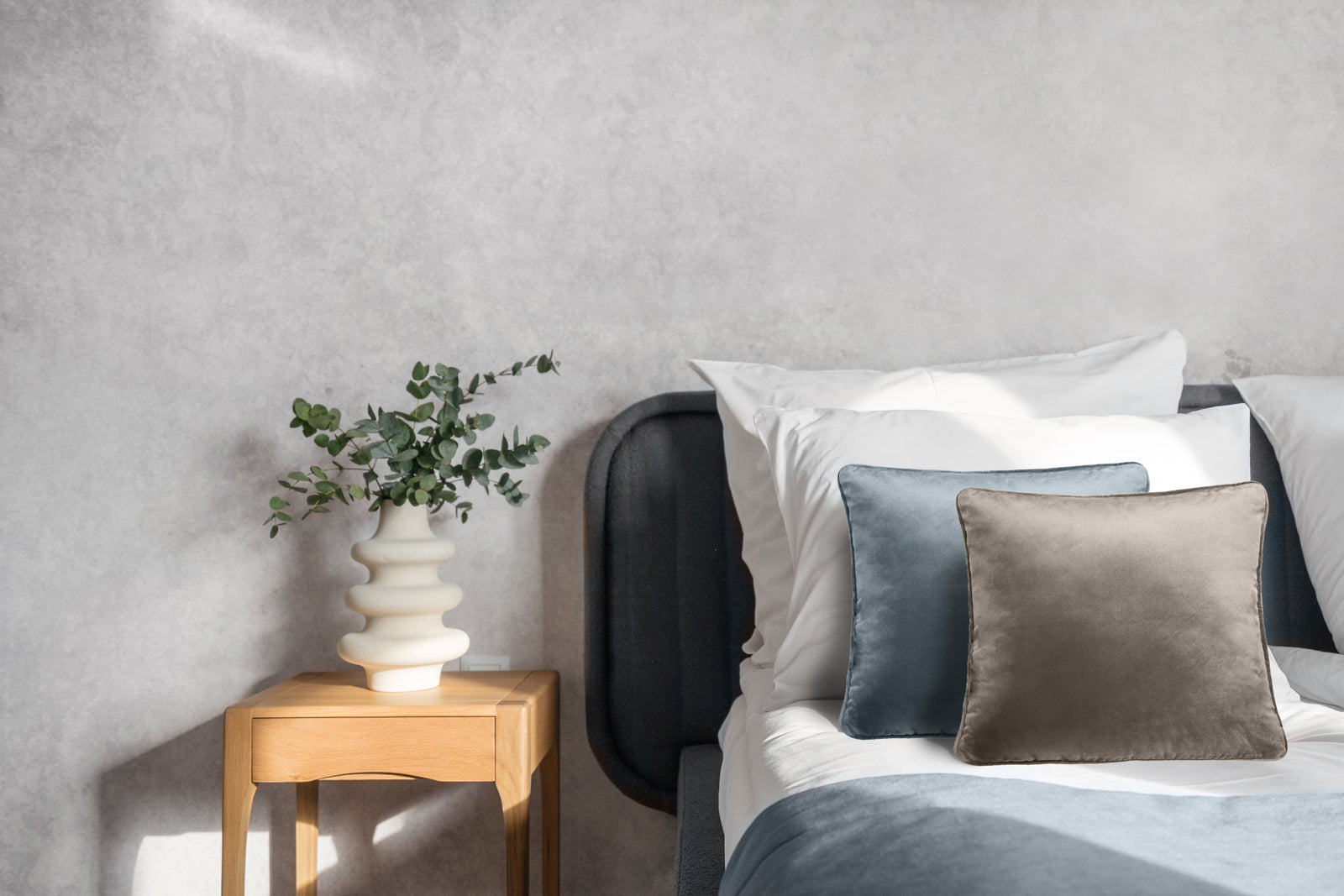 Heckettlane - Coussin Décoratif - Velours Original - Taupe
