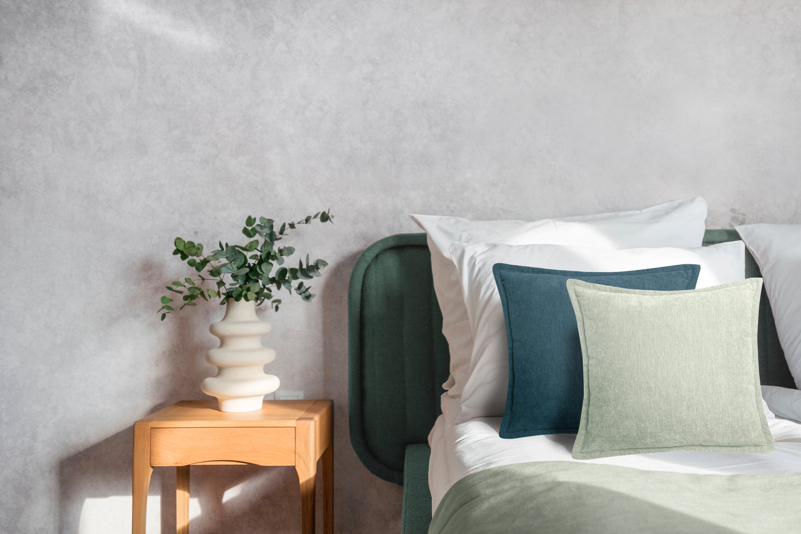 Heckettlane - Coussin Décoratif - Velours Vieux - Laurel Green