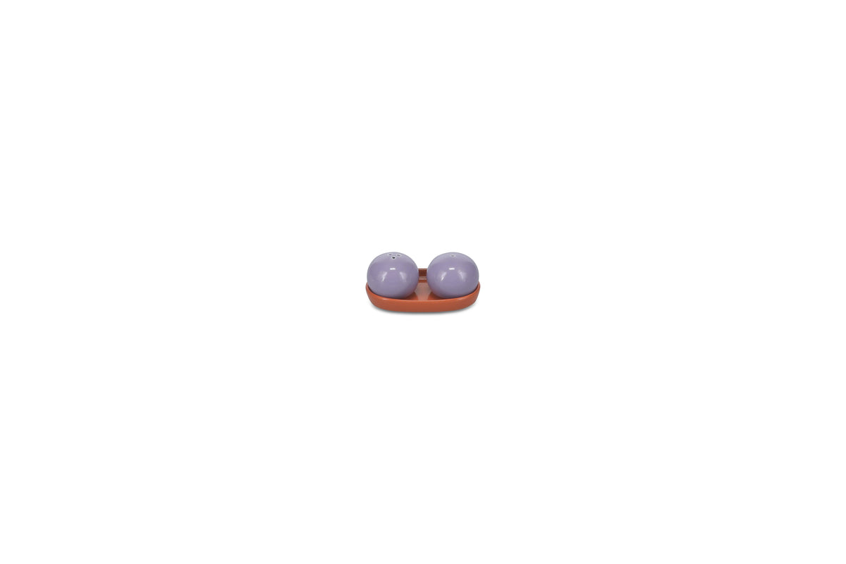 Ona - Duo Poivrier et salière 3 pièces violet/orange Duo
