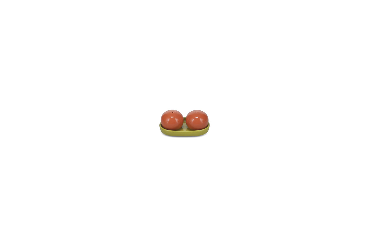 Ona - Duo Poivrier et salière 3 pièces orange/vert Duo