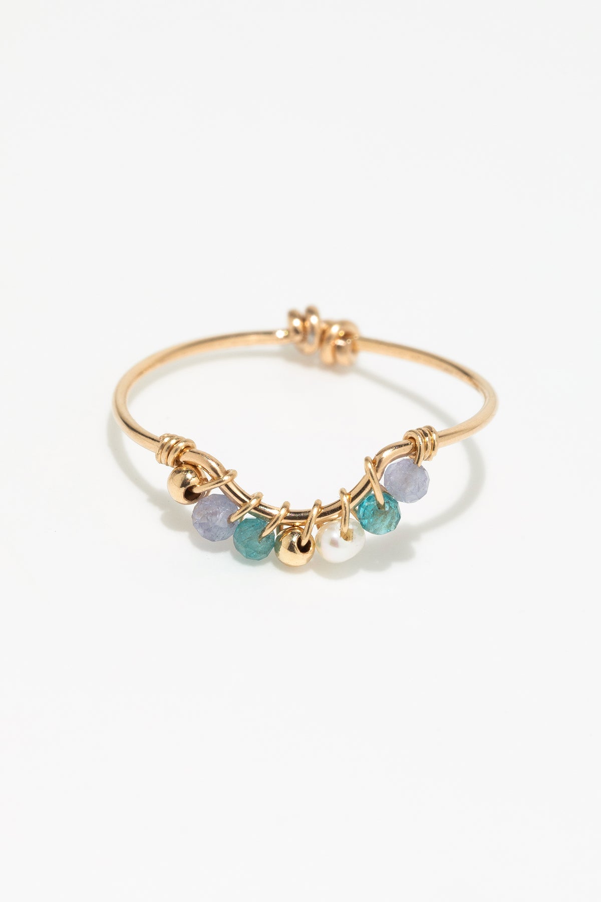 Bagues - Frida - Sirène Or - Apatite, perle de culture &amp; tanzanite