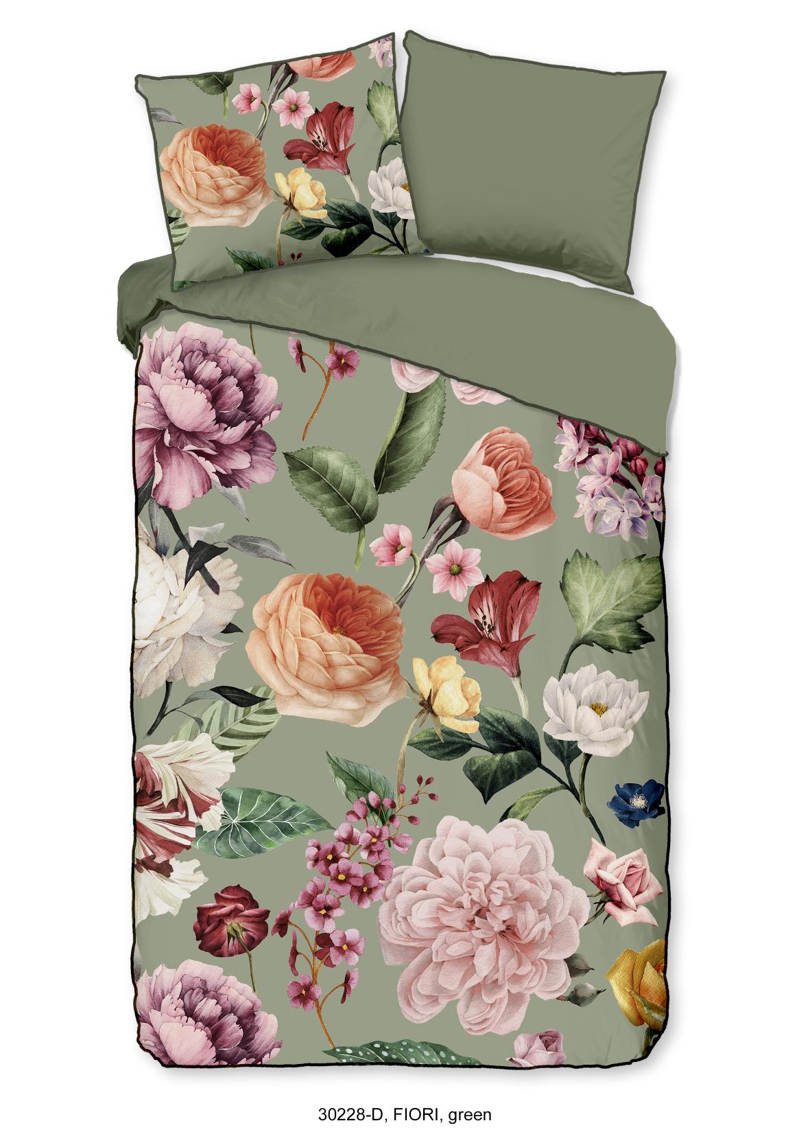 Descanso - Housse De Couette - Fiori - Green