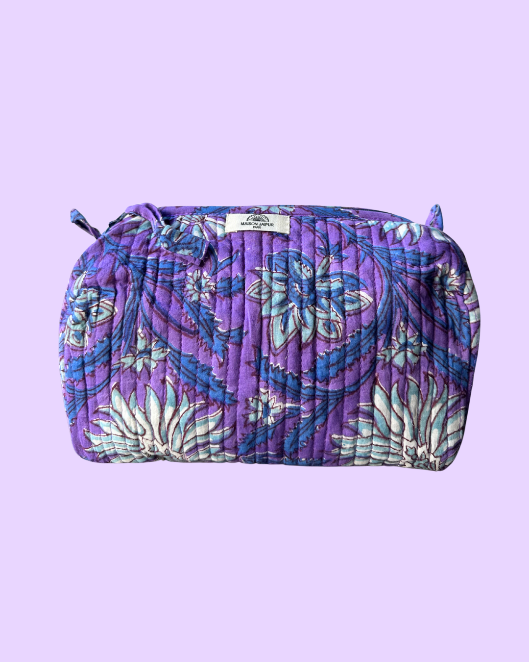 Pouch Delhi M Bleu en voile de coton