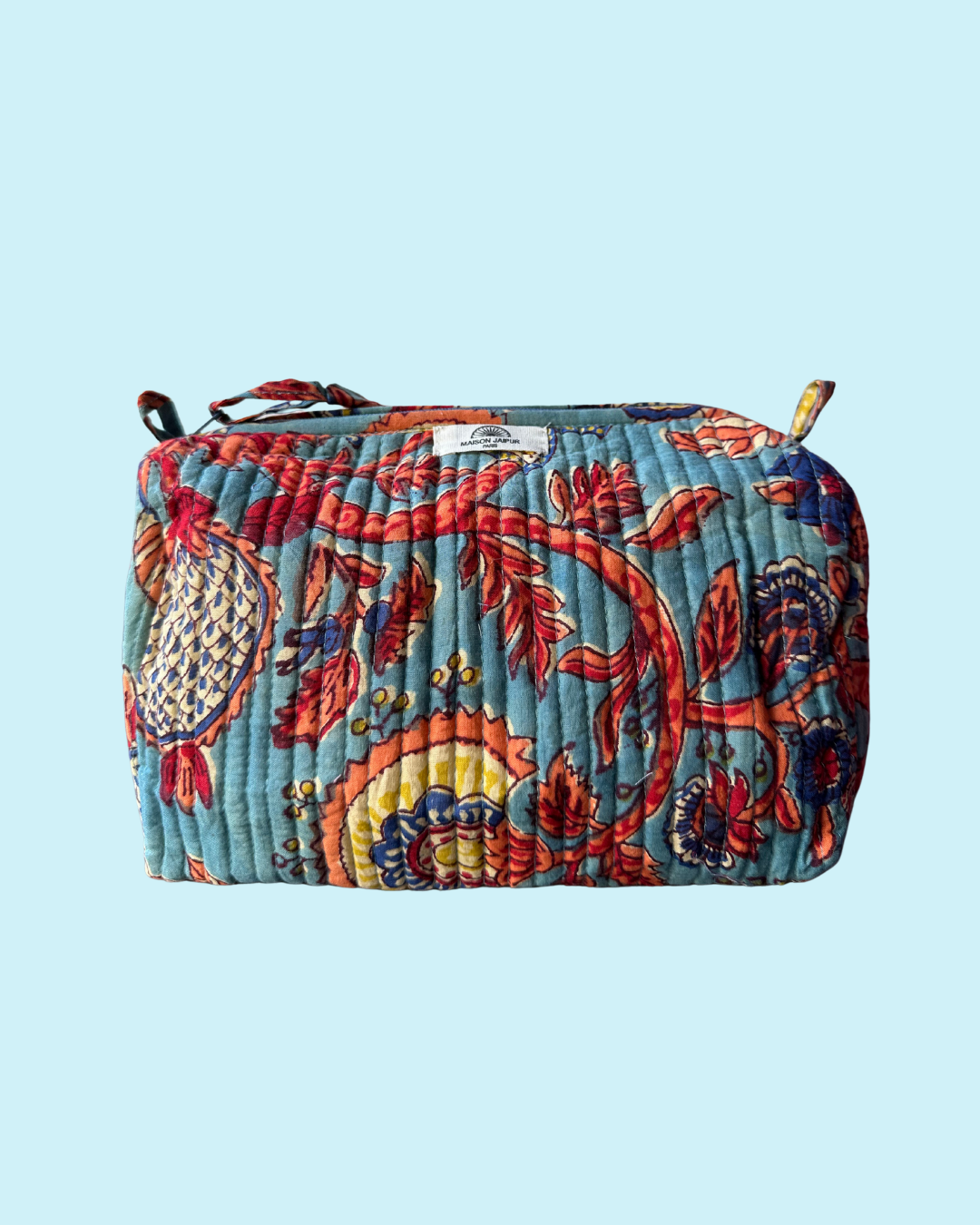 Pouch Delhi M Bleu en voile de coton