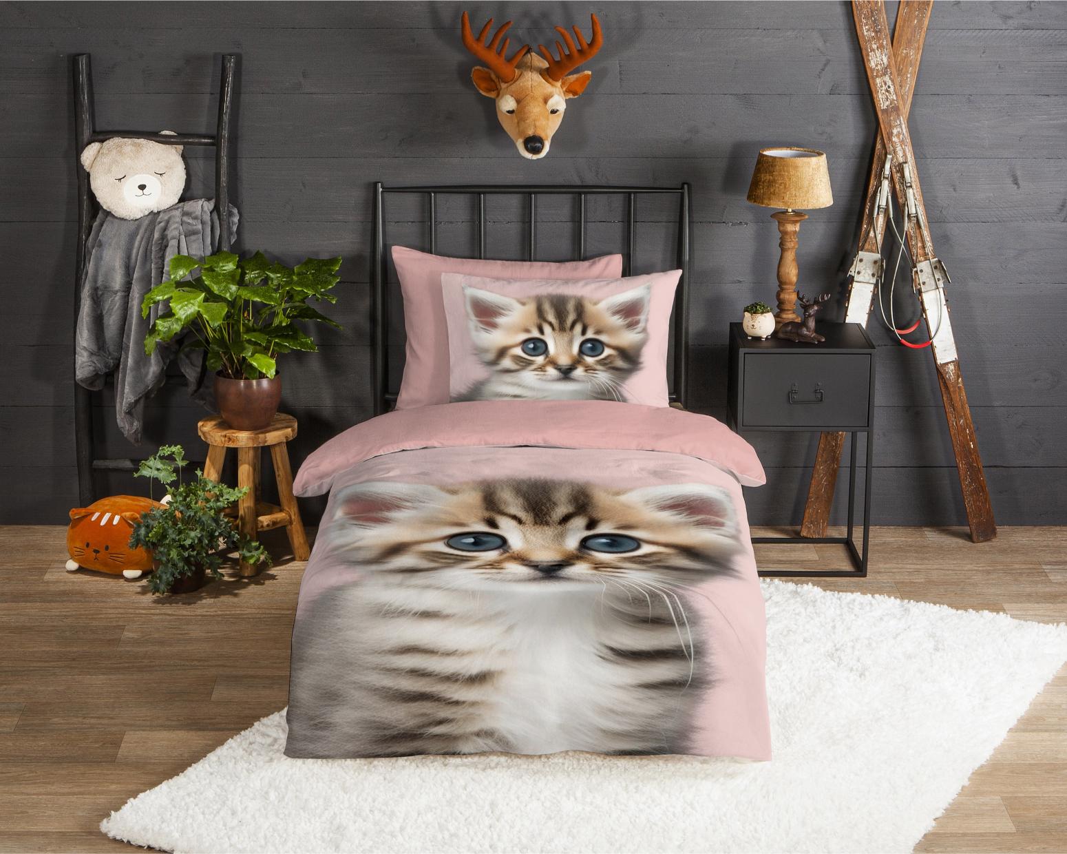 Good Morning - Housse De Couette - Meow - Pink